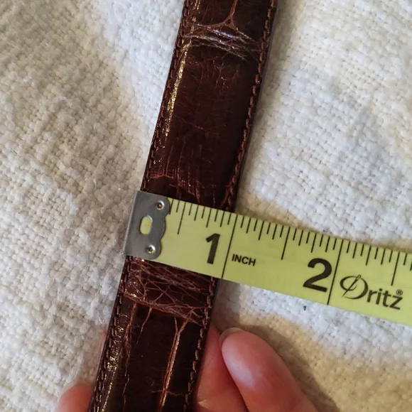 VTG Ralph Lauren Genuine Alligator Belt Sterling Silver 1985 Brown 26 - Picture 16 of 16